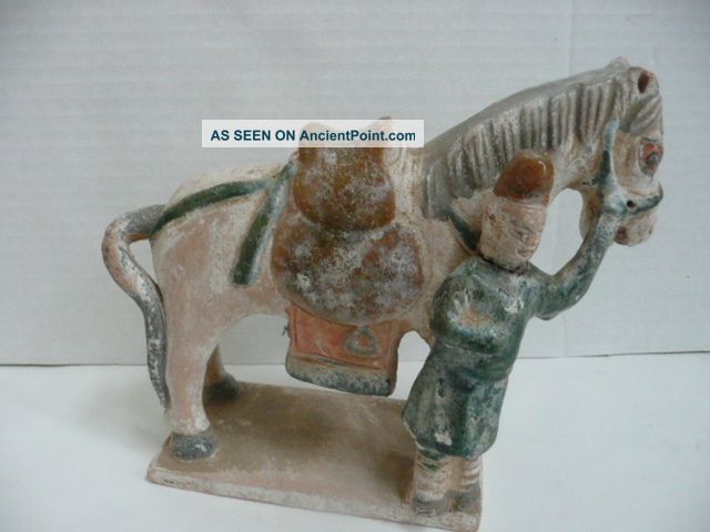 Antique Chinese Ming Dynasty Horse Statue Tomb Figurine Pottery Authentic Horses photo