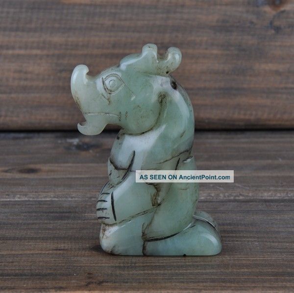 Fine Old Chinese Hetian Jade Carved Lucky Dragon People Decoration Carving Other photo