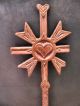 19c Spanish Colonial/california Mission Folk Art Cross+hearts Exvoto Milagro Latin American photo 2