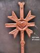 19c Spanish Colonial/california Mission Folk Art Cross+hearts Exvoto Milagro Latin American photo 3