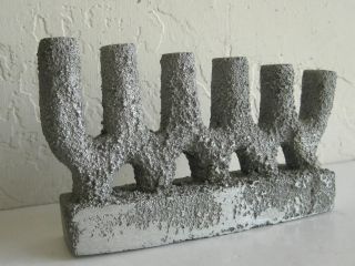 Wesley Lund Abstract Metal Mid Century Modern Brutalist Sculpture Candle Holder photo