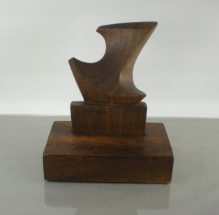 1964 Giuseppe Carli Forcola Abstract Wood Sculpture - Remer Italy - Signed Art photo