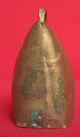 Antique Steel Cow Bell Painted Flowers Gold Gilt Laute Brunner 25 Yqz Metalware photo 4