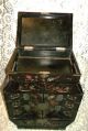 Art Deco Nouveau 1920s Asian Mop Inlay Hand Painted Jewelry Box Cabinet Armoire Boxes photo 1