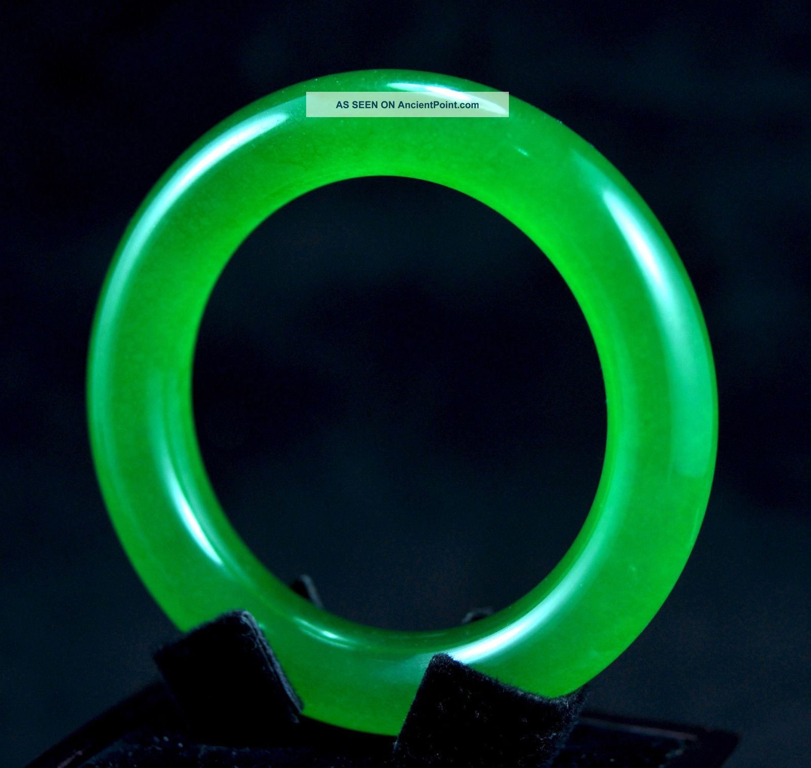 Natural Green Jade Chinese Bangle Bracelet 59mm Bracelets photo