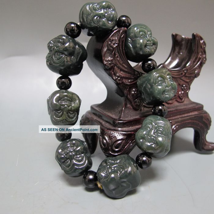 100% Natural Hetian Jade Bracelets W Wudu（ With A Certificate）budda Nr/8 Bracelets photo
