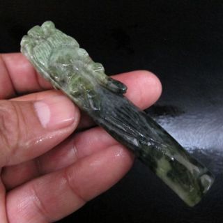100% Natural And Nephrite Carved Pipe - Dragon photo