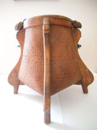 Antique Primitive Ethnographic Basket For Grain,  Corn photo