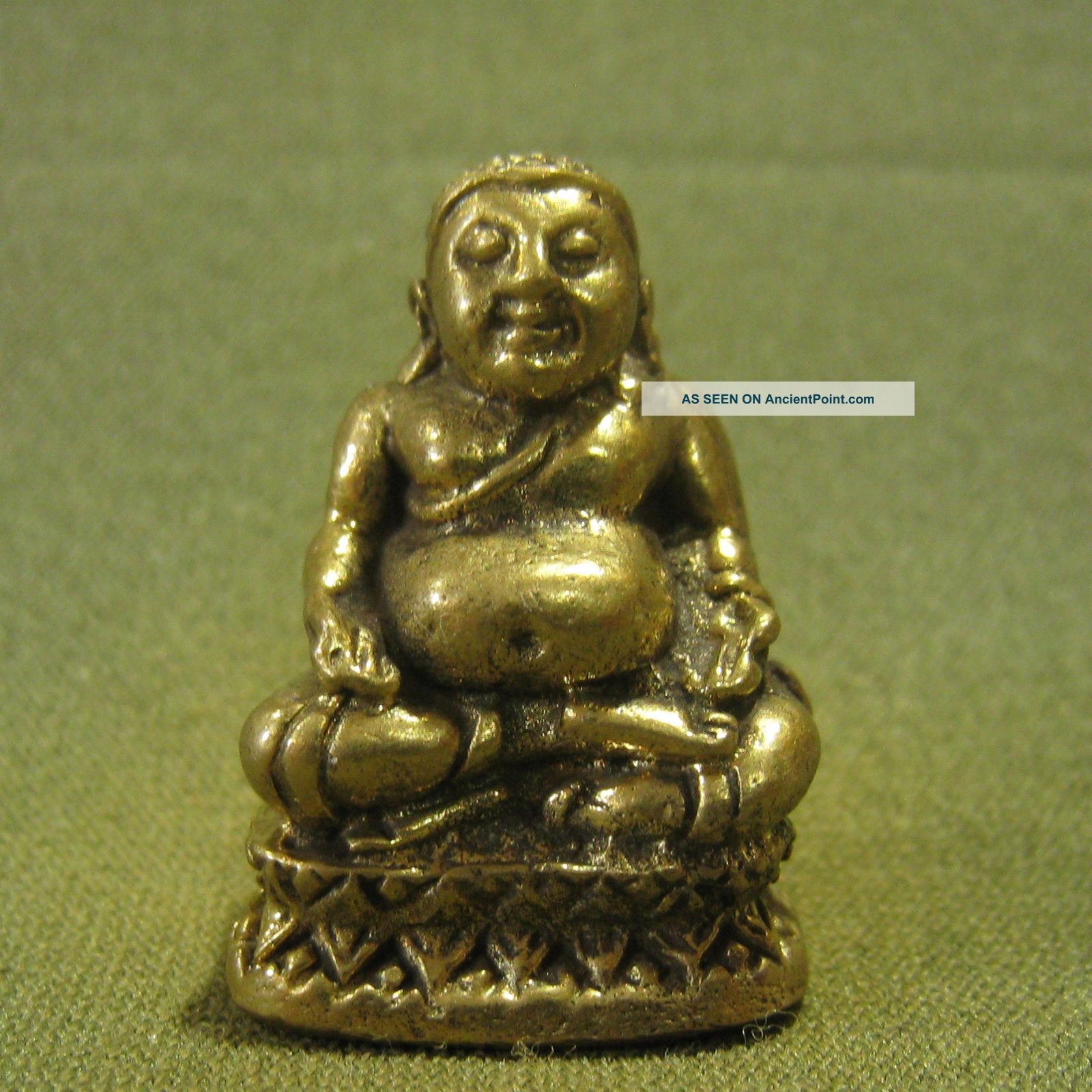 Happy Buddha Lucky Wealth Rich Safety Charm Thai Amulet Amulets photo