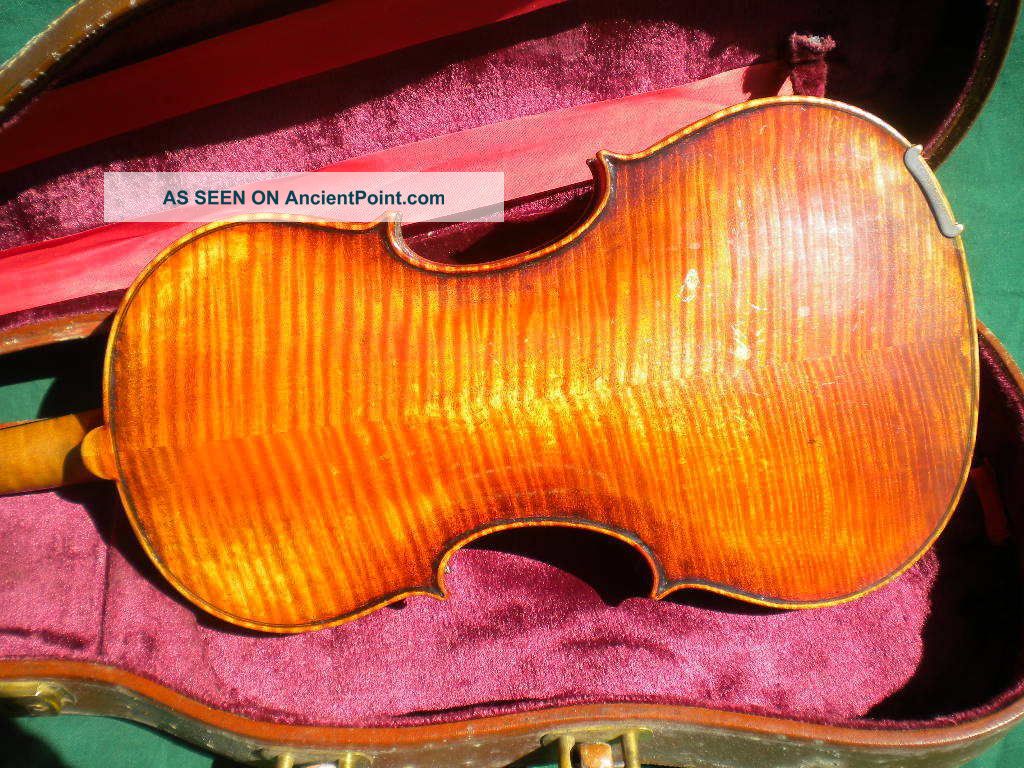 Old German Violin Branded Adolf Seidel 4/4 Highly Flamed Maple Back&sides C.  1920 String photo