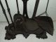Antique 19th C.  Victorian Cast Iron Fireplace Hearth Tool Set With Stand & Ladle Fireplaces & Mantels photo 1