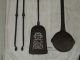 Antique 19th C.  Victorian Cast Iron Fireplace Hearth Tool Set With Stand & Ladle Fireplaces & Mantels photo 4
