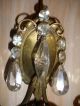 Antique Victorian Fixture Brass Lights Crystal Drops Chandeliers, Fixtures, Sconces photo 2