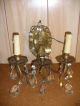 Antique Victorian Fixture Brass Lights Crystal Drops Chandeliers, Fixtures, Sconces photo 4