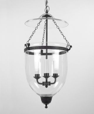 Large Bell Jar Light Chandelier Pendant Lantern Glass Colonial Old Antique Style photo