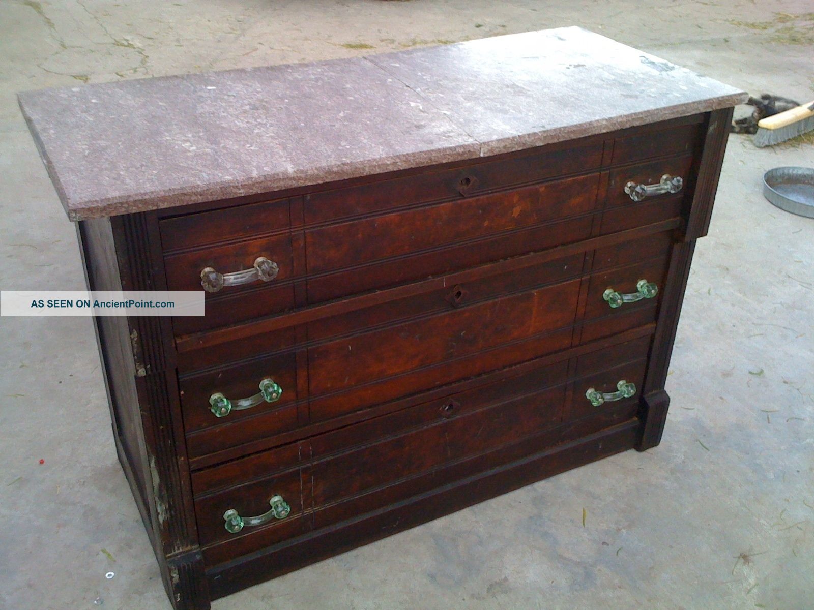 Vintage Marble Top Dresser 1900-1950 photo