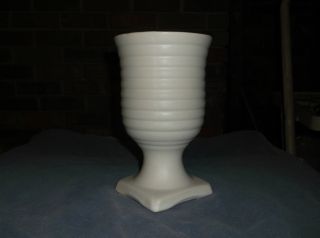 Brush - Mccoy Pottery Mid - Century Modern Matte White Ring Ware Art Pottery Vase A+ photo