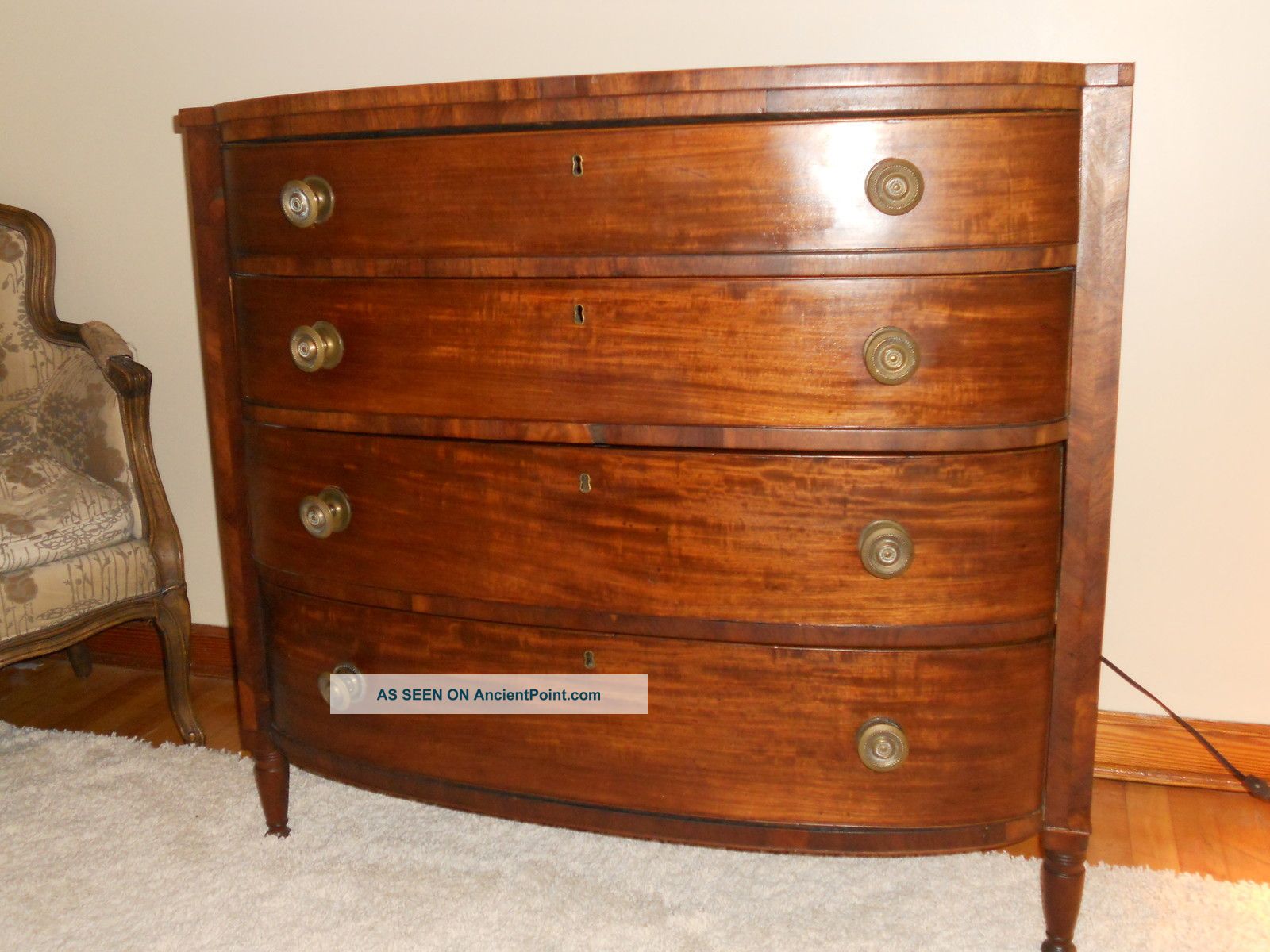 Elegant Antique Federal Cherry & Mahogany Chest Of Drawers Pick Up In Pittsburgh Pre-1800 photo