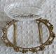 Antique Miniature Glass Tray In Brass Holder Metalware photo 3