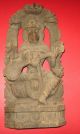 19c Antique South India Goddess Lakshmi Wood Statue India photo 1