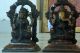 A Set Of 2pcs.  Of Laksmi And Ganesh Ganesha Together Brass Statue On A Throne India photo 3