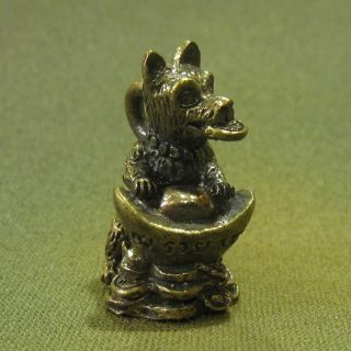 Wealth Dog Rich Prosperity Lucky Charm Thai Amulet Pendant photo