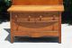 Victorian Solid Oak Low Dresser W Large Beveled Mirror W Rolling Pin Top C1900 1900-1950 photo 2