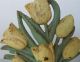 Antique Authentic Cast Iron Flower Basket Doorstop,  Door Stop,  Paint Metalware photo 1