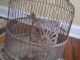 Antique Hendrix Bird Canary Cage Primitive W/ Two Glass Feeders,  15x13 Other photo 3