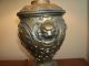 Antique Art Nouveau Lion Head Victorian Bronze Cast Table Lamp W/ Vintage Shade Lamps photo 3