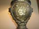 Antique Art Nouveau Lion Head Victorian Bronze Cast Table Lamp W/ Vintage Shade Lamps photo 5