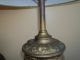 Antique Art Nouveau Lion Head Victorian Bronze Cast Table Lamp W/ Vintage Shade Lamps photo 8