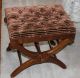 Antique Victorian Walnut Piano Foot Stool Bench Taboret Colapsible 1800-1899 photo 7