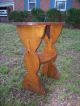 Hand Made Primitive Solid Pine Multi - Use Lamp / End Table,  Charming Oval Shape Primitives photo 2