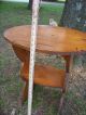 Hand Made Primitive Solid Pine Multi - Use Lamp / End Table,  Charming Oval Shape Primitives photo 3