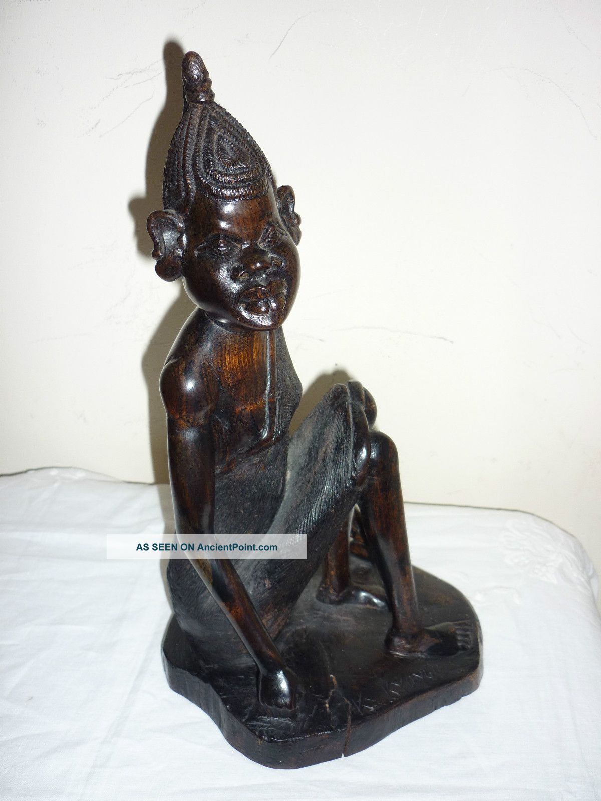 Vintage African Carving In Dark Hardwood Of A Woman 32cm Tall,  Hand Carved Other photo