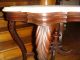 American Victorian Shaped Marble Top Table W/original Finish And Casters. . .  Nr 1800-1899 photo 1