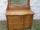 Late 19th C Antique Quartersawn Oak American Carved Dresser Chest Drawers Mirror 1800-1899 photo 6