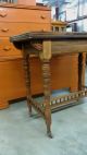 Antique Victorian Arts & Crafts Game Table Carved Walnut Felt Top Uk Import 1800-1899 photo 6