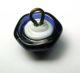 Antique Charmstring Paperweight Glass Button Gold Sparkle & Cobalt Swirl Back Buttons photo 2