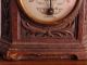 Antique Rare Wood Thermometer Working Cond With Carved Designs Flower Primitives photo 4