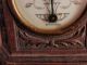 Antique Rare Wood Thermometer Working Cond With Carved Designs Flower Primitives photo 6