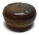 Fine Japanese Carved & Lacquered Covered Round Wood Box With Temple - Signed Boxes photo 2