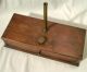 Vintage Antique Brass Balance Scale Wooden Drawer Case Wood Box Jeweler Pharmacy Scales photo 4