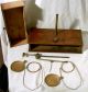 Vintage Antique Brass Balance Scale Wooden Drawer Case Wood Box Jeweler Pharmacy Scales photo 6