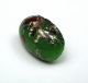 Antique Leo Popper Glass Button Green Red & Silver Oval Buttons photo 1