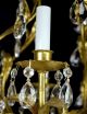 Antique Crystal Pendant Chandelier Vintage Gold Leaf Gilt Gilded Restored Tole Chandeliers, Fixtures, Sconces photo 4