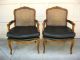 L Gorgeous Pair Cane Accent Arm Chairs Black Vintage French Provincial In Italy Post-1950 photo 11