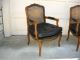 L Gorgeous Pair Cane Accent Arm Chairs Black Vintage French Provincial In Italy Post-1950 photo 2