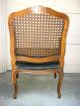 L Gorgeous Pair Cane Accent Arm Chairs Black Vintage French Provincial In Italy Post-1950 photo 4